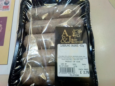 A J Cumberland Sausage 5Pk