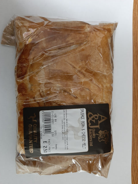 A & J Butchers Sausage, Bean & Cheese Slice