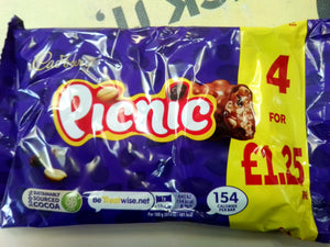 Picnic 4 for £1.25chocolate bars