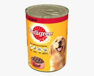 Pedigree Tin Dog Food with loaf